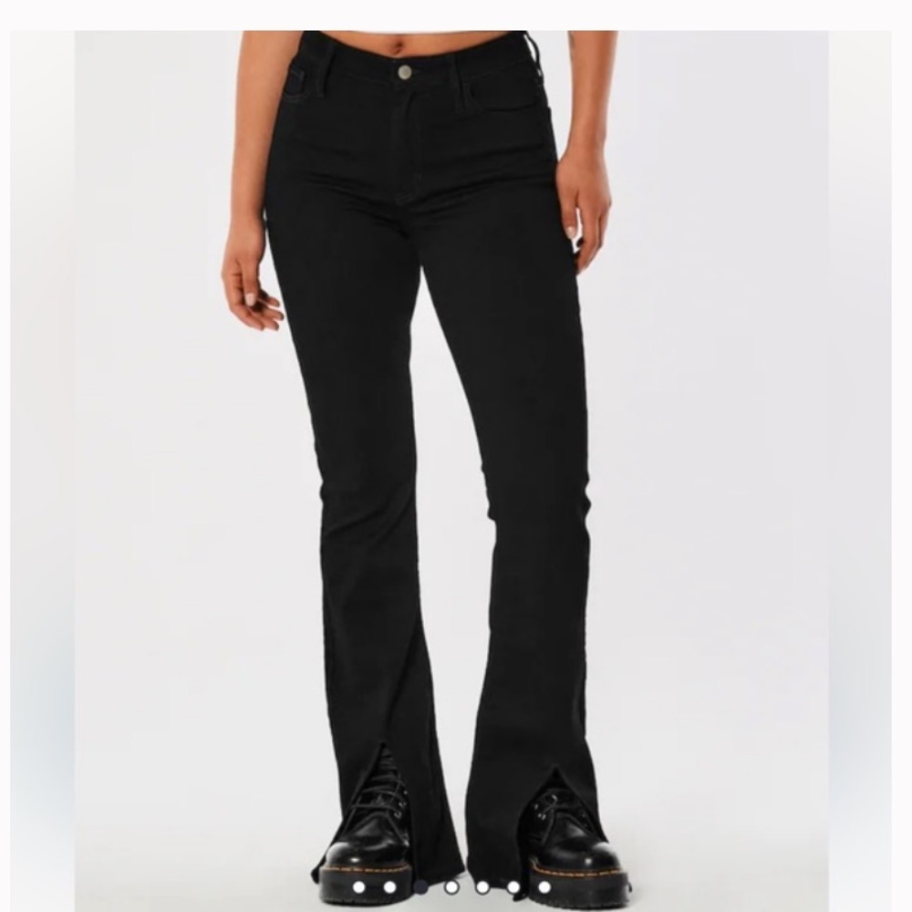 NWT Hollister V-Shaped // Split Hem Jeans // black size 5R